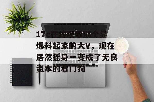 17c在线观看那个靠爆料起家的大V，现在居然摇身一变成了无良资本的看门狗